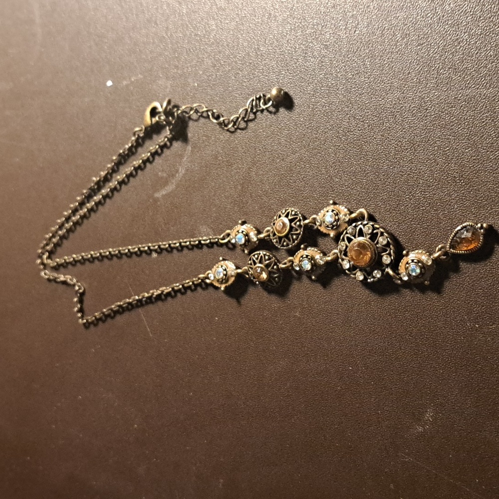 Amber multi-jeweled necklace